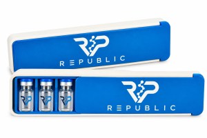 Republic Peptide Locking Slider Case – Blue / White – 10 Vial Capacity