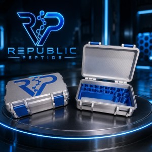 Republic Peptide Premium Case – Silver/Blue